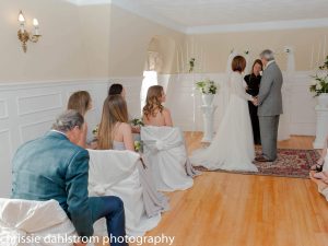 small simple wedding inside the chapel