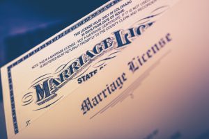 marriage license document