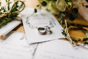 wedding vows, invitations and wedding bands