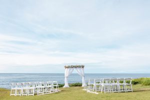 Destination beach wedding ceremony decor